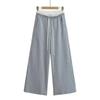 Pantalones Deportivos de Contraste de Color Americano Nuevo 2024 para Mujer Primavera y Otoño Dosis Cintura Alta Sueltos Pantalones de Chándal Casuales Rectos de Pierna Ancha