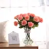 Flor de Rosa Simulada Hidratante Rosa de Alta Qualidade Rosa com Toque Real Decoração de Casa Flor Artificial Florista Transfronteiriço Rosa Explosiva