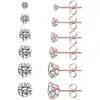 Moda Transfronteriza Pendientes de Zirconia para Mujer Cuatro Garras Acero Inoxidable Galvanizado Pendientes de Cuentas DIY Pendientes Sencillos de Nicho Venta al por Mayor