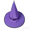 Chapéu de bruxa brilhante de Halloween laranja roxo vermelho rosa vermelho rosa chapéu de bruxa