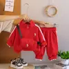Ropa para Niños 2025 Primavera Nuevo Fresco y Guapo Estilo Deportivo Casual Conjunto de Sudadera con Capucha Estilo Coreano Conjunto de Dos Piezas Moderno para Niños y Niñas