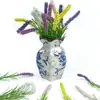 Flores Plásticas Simuladas Nuevas Flor de Valla de Burbujas Lavanda de 7 Cabezas Flor en Maceta Sala de Estar Oficina Mesa de Comedor