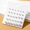 Estilo Popular Transfronterizo Europeo y Americano Pendientes Geométricos de Moda Set de Tarjeta Juego de Pendientes de Perla Sintética de Viaje Set de 15 Piezas para Mujer