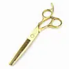 Tijeras Profesionales para Peluquería Color Oro Negro Flor de Cerezo, Tijeras para Cortar el Cabello, Tijeras Planas, Tijeras Entresacadoras, Tijeras para Flecos, Tijeras Entresacadoras, Disponibles en 7 Colores