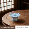 Posavasos de té con diseño de loto Doucai, tapa para cuenco de té, soporte de cerámica para tetera, portavasos, accesorios para ceremonia del té, soporte de tapa de patas altas