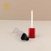 Embalagem de tubo de esmalte labial triangular transparente com tampa vermelha, material de brilho labial, corretivo, base, blush líquido, tubo vazio de 8ml, tubo de subembalagem