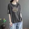 Artículos de excedente de comercio exterior transfronterizo de marcas famosas, con etiquetas retiradas, devueltos de la tienda, camiseta casual simple de manga corta holgada para adelgazar de comercio exterior, cuello redondo