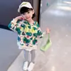 Conjunto Elegante para Niñas Primavera y Otoño 2025 Nuevo Estilo Coreano Sudadera Casual con Capucha para Niños Celebridad de Internet Bebé Conjunto de Dos Piezas