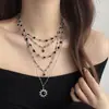 Nuevo Collar Multicapa para Mujer, Cadena para Clavícula de Lujo Accesible de Alta Gama, Joyería de Collar Gargantilla de Girasol Dulce y Fresco
