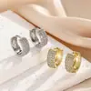 Pendientes de Cobre con Incrustaciones de Circonita en Forma de C Transfronterizos, Diseño de Estilo de Nicho de Lujo Ligero de Moda, Pendientes Nuevos Versátiles