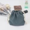 Bolsa de Cosméticos Portátil Cosméticos Lápiz Labial Mini Bolsa de Algodón Fábrica Color Puro Lienzo en Blanco Bolsa con Cordón