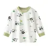 Ropa interior para bebé algodón puro capa base infantil top para bebé prenda de una pieza uso primavera y otoño camiseta de manga larga para niñas pijama para niños