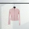 Em Estoque Jaqueta Lulu Original Label Define Curta com Gola Alta para Yoga e Corrida, Feminina Slim Fit, Emagrecedora, Elástica, Modeladora