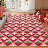 Alfombra de suelo de cachemira sintética navideña, decoración festiva, alfombra para sala de estar con árbol de Navidad, manta para sofá resistente a la suciedad, alfombra de noche para dormitorio