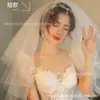Fio Brilhante Fino de Camada Dupla para Noiva Camadas Múltiplas Volumosas Licença de Casamento Curto Super Longo Simples Luxo Mori Acessórios de Viagem