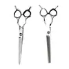 Tijeras Profesionales para Peluquería de Doble Filo Plateadas de 6.5 pulgadas, Tijeras para Cortar el Cabello, Tijeras Planas, Tijeras para Flequillo, Tijeras Entresacadoras