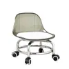 Taburete Bajo Giratorio de Acrílico con Respaldo Transparente Silencioso, Silla Pequeña con Ruedas para Transportar Bebés, Taburete de Cambio de Zapatos de Moda