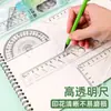 Regla Dura 20cm Set de 4 Piezas con Bolsa Set de Reglas para Examen Regla Regla Placa Triángulo Transportador Venta al por Mayor Entrega