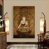Estatua de Buda Bodhisattva Oculto Hoid, pintura decorativa moderna para sala de estudio de Buda, pintura colgante, nuevo estilo chino, pasillo de entrada, pintura mural grande