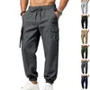 Calça Cargo Jogger Masculina Americana Hip Hop Transfronteiriça Solta para Uso Externo, Trabalho, High Street, Tendência, Multi-bolsos, Comércio Exterior em Estoque