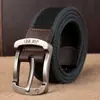 Directo de fábrica hebilla de pin para hombre cinturón de lona poliéster tejido cinturón para pantalones casuales de exterior se puede alargar en stock venta al por mayor
