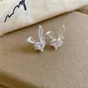 Brincos de Coelho Super Brilhantes com Zircônia e Efeito Óleo, Frescos, Doces, Modernos, Fofos, Brincos Exquisitos, Brincos de Nicho de Alta Qualidade para Mulheres