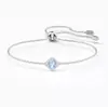 Pulseira feminina Shijia de alta qualidade com cristais Swarovski, pulseira clássica de coração dançante, pulseira de cubo de açúcar