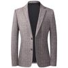 Traje de punto de lana Leishibert para otoño e invierno traje pequeño para hombres jóvenes y de mediana edad traje casual de lana de corte ajustado para hombres