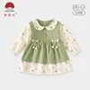 Vestido de Primavera para Niñas, Elegante y a la Moda Estilo Princesa, Vestido Coreano de Manga Larga de Otoño para Niñas Pequeñas y Niños Pequeños