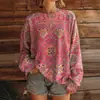 Cruzamento da Fronteira Primavera e Outono Novo Impressão Digital 3D Casual Urbano Estilo Europeu e Americano Gola Redonda Moletom Pulôver Fábrica de Origem