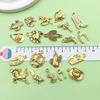 Mezcla de 20 Sombreros Vaqueros Occidentales Dorados Antiguos, Colgantes de Cactus, Pulseras Creativas para Manualidades, Collares, Accesorios de Joyería