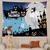 Tapiz Colgante de Payaso de Terror Halloween Transfronterizo, Fondo Sangriento de Calavera con Motosierra de Circo, Fiesta de Thriller Oscuro