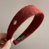 Diadema Ancha de Peluche Melard Etiqueta Dorada Otoño/Invierno de Gama Alta para Mujer, Diadema para Lavarse la Cara, Accesorio para el Cabello