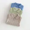 Ropa de punto para bebé niño, polo liso con cuello camisero, jersey para bebé, polo para niños