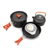 Amazon Set de Exterior Olla Tetera Paquete Set de Olla para 2-3 Personas Más Tetera Combinación de Utensilios de Cocina para Acampar Set de 3 Piezas