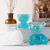Poppy Diamond Oso de Hielo Molde de Silicona DIY Geométrico 3D Facetado Oso Decoración de Velas Molde de Resina