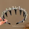 Diadema de Cristal de Moda de Lujo Ligero con Tacto de Alta Gama, Peine para el Cabello con Dientes para Controlar el Cabello Suelto, Diadema Versátil para Lavarse la Cara, Accesorio para el Cabello para Mujeres
