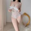 Três horas da noite sexy lingerie renda tentação transparente oco sexy macacão aberto uniforme conjunto uma geração de cabelo