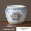 Jarra de Porcelana Azul y Blanca Jian Shui con Patrón de Loto para Residuos de Té, Recipiente de Agua para el Hogar, Jarra de Aguas Residuales, Tarro de Almacenamiento, Accesorios para Juego de Té Kung Fu