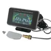 Medidor combinado dos en uno de temperatura del agua y voltaje para coche con pantalla LCD 12V/24V universal para modificación de camión pantalla digital LCD temperatura del agua