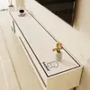Tapete de Mesa Simples Off-White para Gabinete de TV para Uso Doméstico, Toalha de Mesa de Couro de Alta Qualidade, Impermeável e à Prova de Óleo, Resistente a Manchas e Desgaste