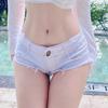 Shorts de Mezclilla de Cintura Ultrabaja para Mujer Estilo Coreano Nuevo Hot Pants Bar Chica Caliente Jeans Sexy Desgarrados Adelgazantes