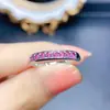 Anillo Popular de Rubí Natural de Venta al por Mayor de Fábrica Plata S925 Incrustado Piedra Principal 2*2 Joyería de Lujo Venta Directa de Fábrica
