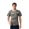 Camiseta Camuflada para Esportes ao Ar Livre de Manga Curta, Camiseta Camuflada de Manga Curta para Treinamento e Exercícios ao Ar Livre, para Montanhismo e Caminhada, Respirável e de Secagem Rápida