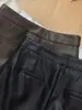 Falda midi de cuero para mujer Shenzhen Nanyou, de cintura alta, con abertura, recta, adecuada para ir al trabajo, elegante, dos colores
