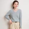 Suéter de Cachemir de una Pieza con Cuello en V para Mujer Exportación Transfronteriza Suéter de Punto 100% Cachemir Puro Suéter de Punto Camiseta Básica