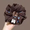 Ligas para el cabello estilo coreano, ligeras, con estampado de leopardo, elásticos para el cabello retro extragrandes, bandas elásticas para el cabello muy elásticas, scrunchies de moda para mujer