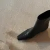 Primeiro Encontro Jifang Head Botas Simples e Finas para Mulheres, Estilo Francês, Delicadas, com Zíper nas Costas, Botas de Inverno de Tricô para Tornozelo