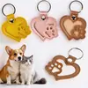 Llavero con Forma de Corazón y Huella de Gato para Guardar Pelo de Mascotas Colgante Recuerdo de Pelo de Cuero PU Decoración Portátil para Bolsa Venta al por Mayor