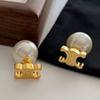 Pendientes de estilo francés de alta calidad para otoño e invierno, estilo Chanel, diseño de nicho para mujer, moda, combinan con todo, pendientes de estándar de oro, joyería para orejas, venta al por mayor